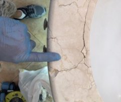 Marble chip repaired